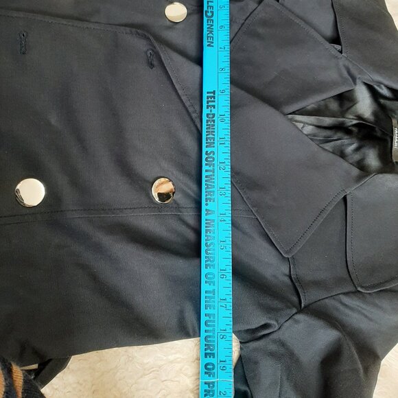 Tahari Women's Navy Blue Belted Midi Trench Coat Size M - Picture 5 of 11